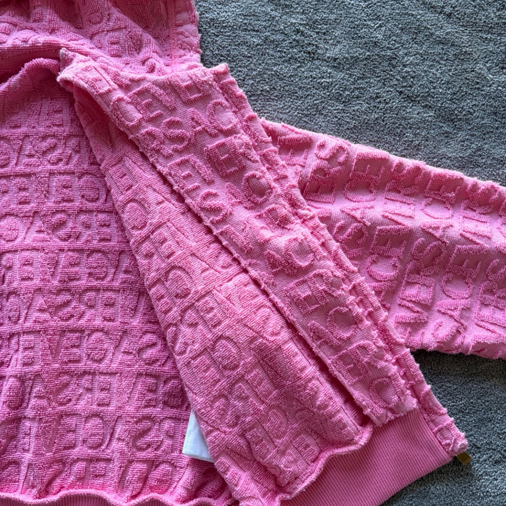 Woman's Cropped Versace Pink Zip Up Jacket - Picture 4 of 8